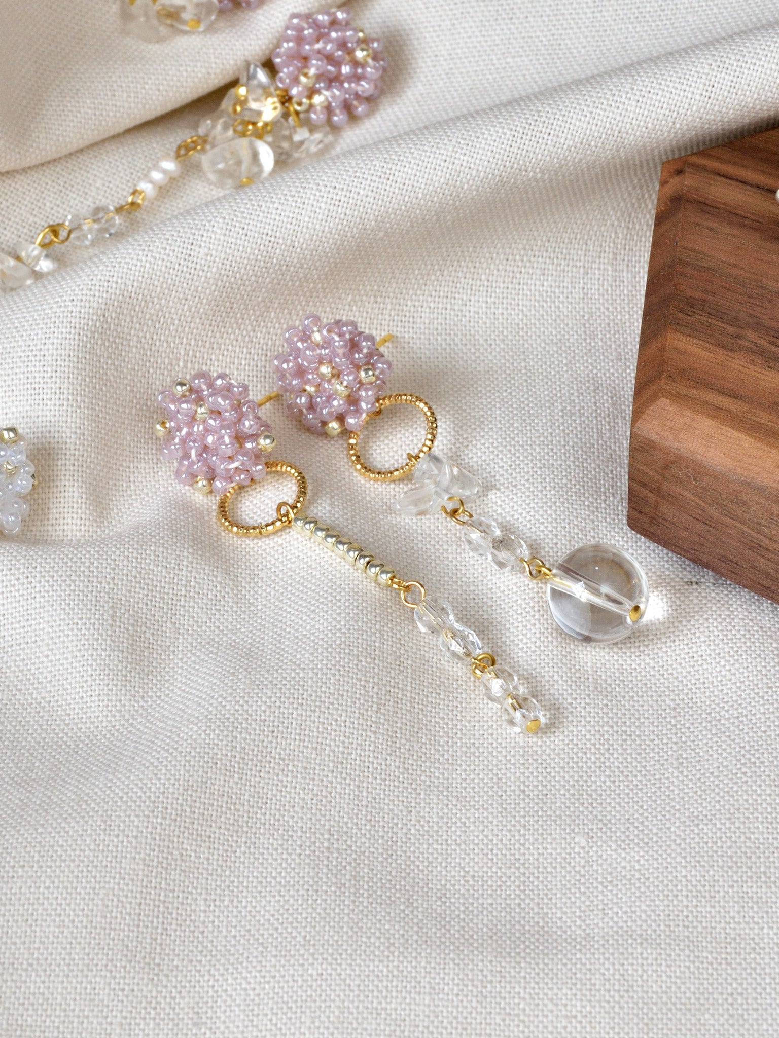 Radelle Quartz Mismatched Earrings in Purple Display