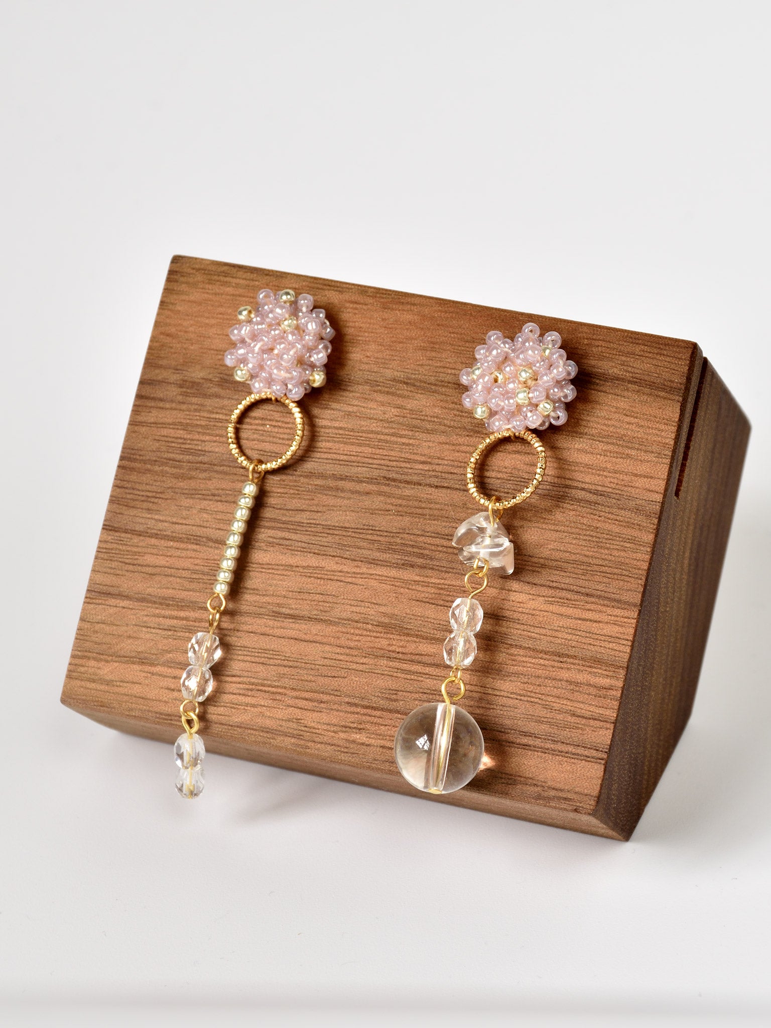 Radelle Quartz Mismatched Earrings in Purple Front