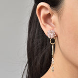 Radelle Quartz Mismatched Earrings in Purple Model