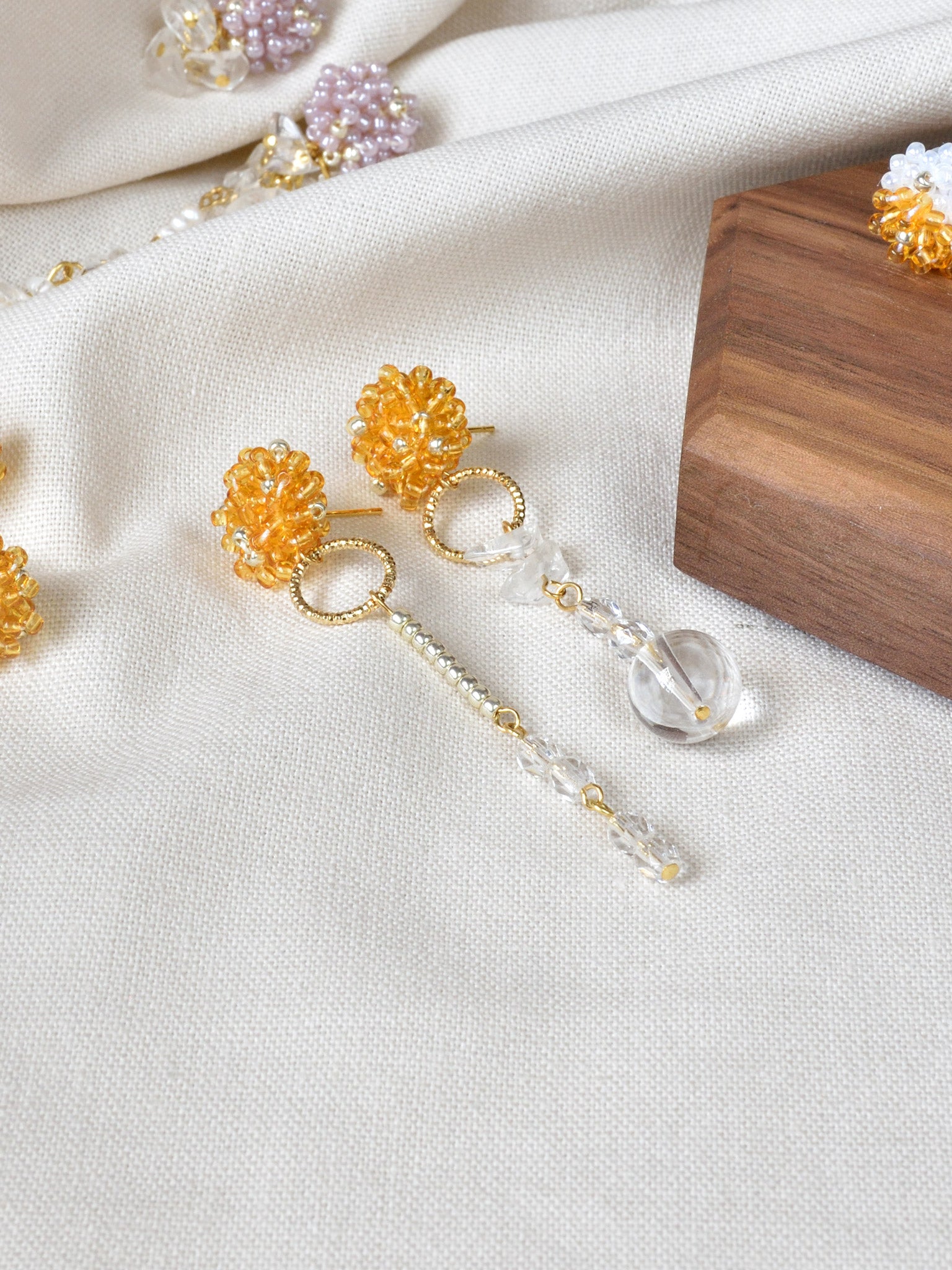 Radella Quartz Earrings in Topaz Display