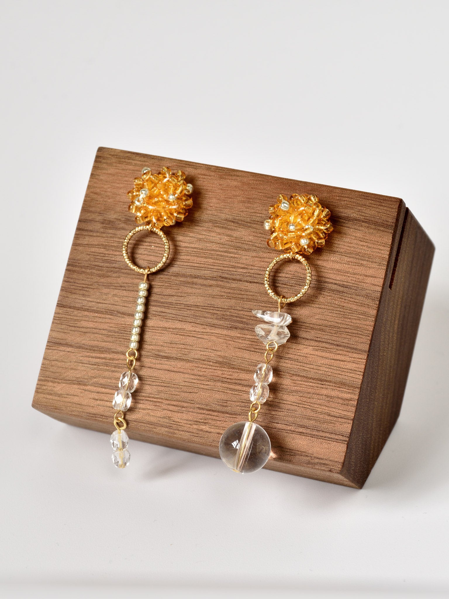 Radella Quartz Earrings in Topaz Front