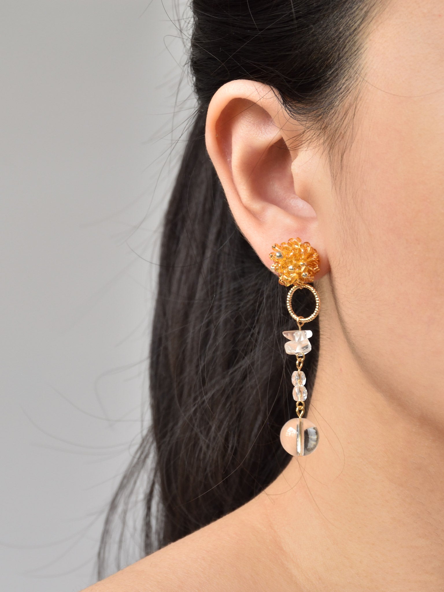 Radella Quartz Earrings in Topaz Model