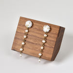 Raindrops Freshwater Pearl Chain Earrings Left