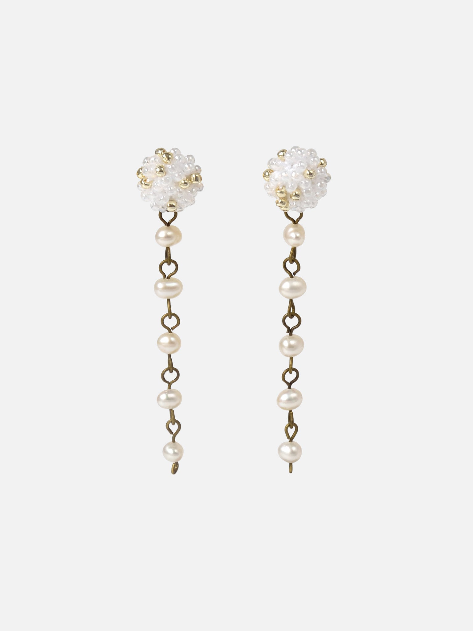 Raindrops Freshwater Pearl Chain Earrings Primary