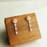 Raindrops on the Window Earrings in Champagne Pink Display Left