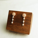 Raindrops on the Window Earrings in Champagne Pink Display Right