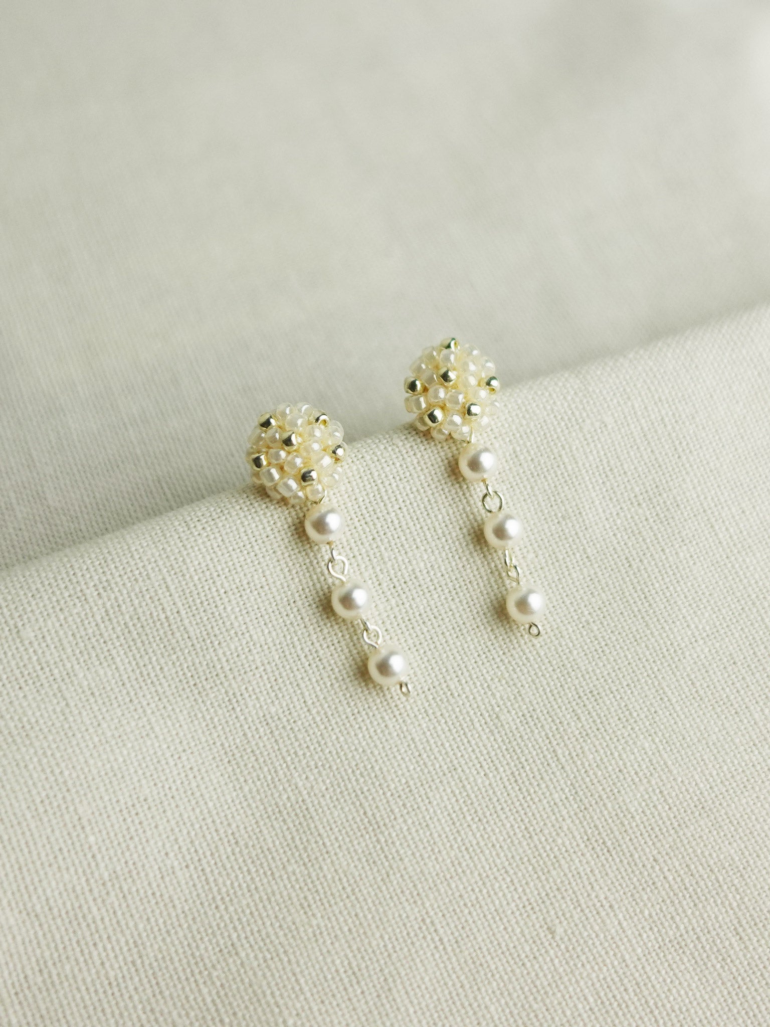 Raindrops on the Window Earrings in Ivory Front