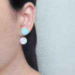 Ramona Earrings in Blue Model