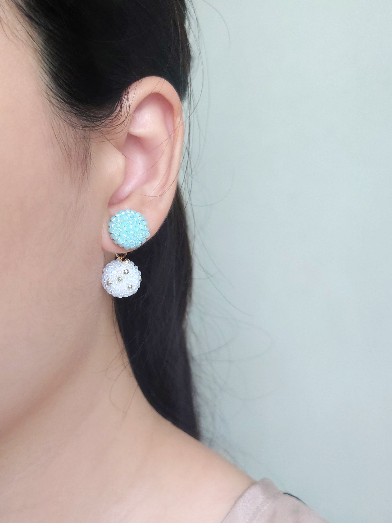 Ramona Earrings in Blue Model