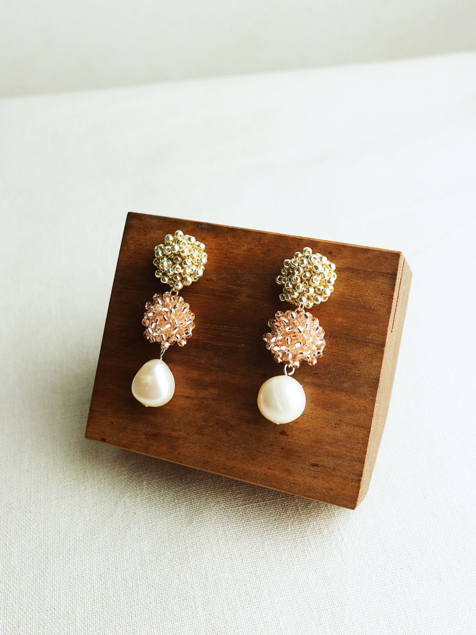 Richele Earrings in Champagne Pink Display Right