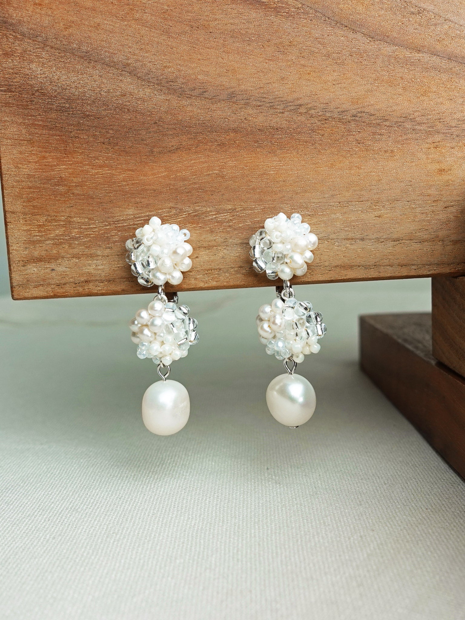 Richele Marshmallow Clip-on Earrings Display Front