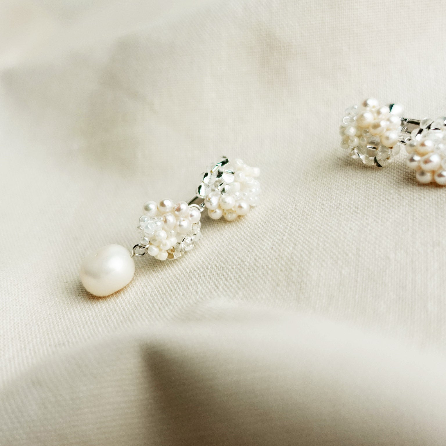 Richele Marshmallow Clip-on Earrings Left