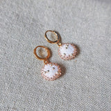 Rio Pendant Earrings in Champagne Pink Front