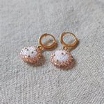 Rio Pendant Earrings in Champagne Pink Side