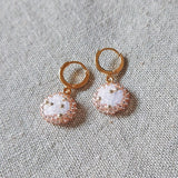 Rio Pendant Earrings in Champagne Pink Top