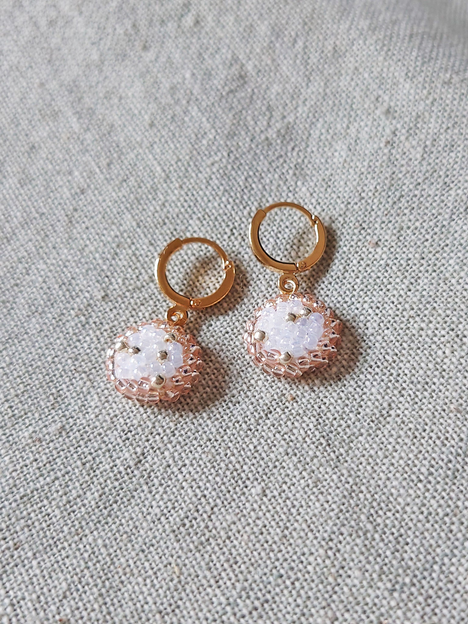 Rio Pendant Earrings in Champagne Pink Top