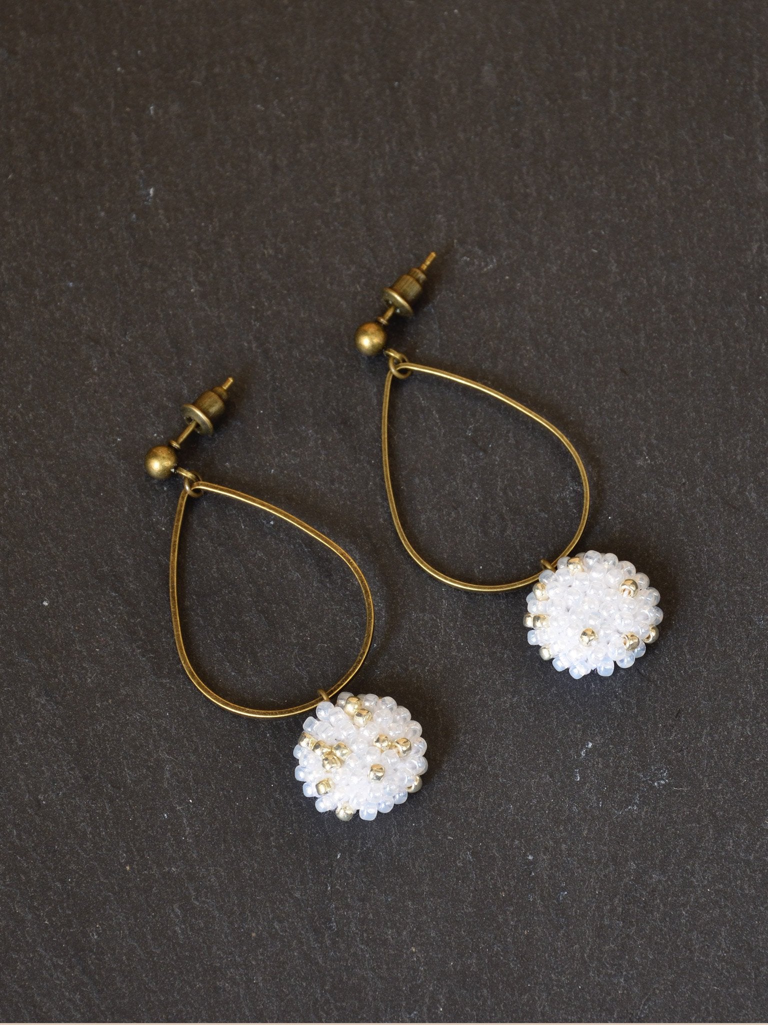 Tiana Teardrop Dangle Hoop Earrings Top