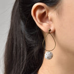 Tiana Teardrop Dangle Hoop Earrings Model