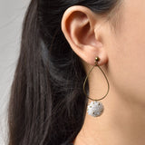 Tiana Teardrop Dangle Hoop Earrings Model
