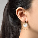 Esmeralda Dangle Hoop Mismatched Earrings Model