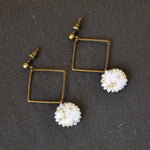 Merida Square Dangle Hoop Earrings Top