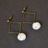 Merida Square Dangle Hoop Earrings Top