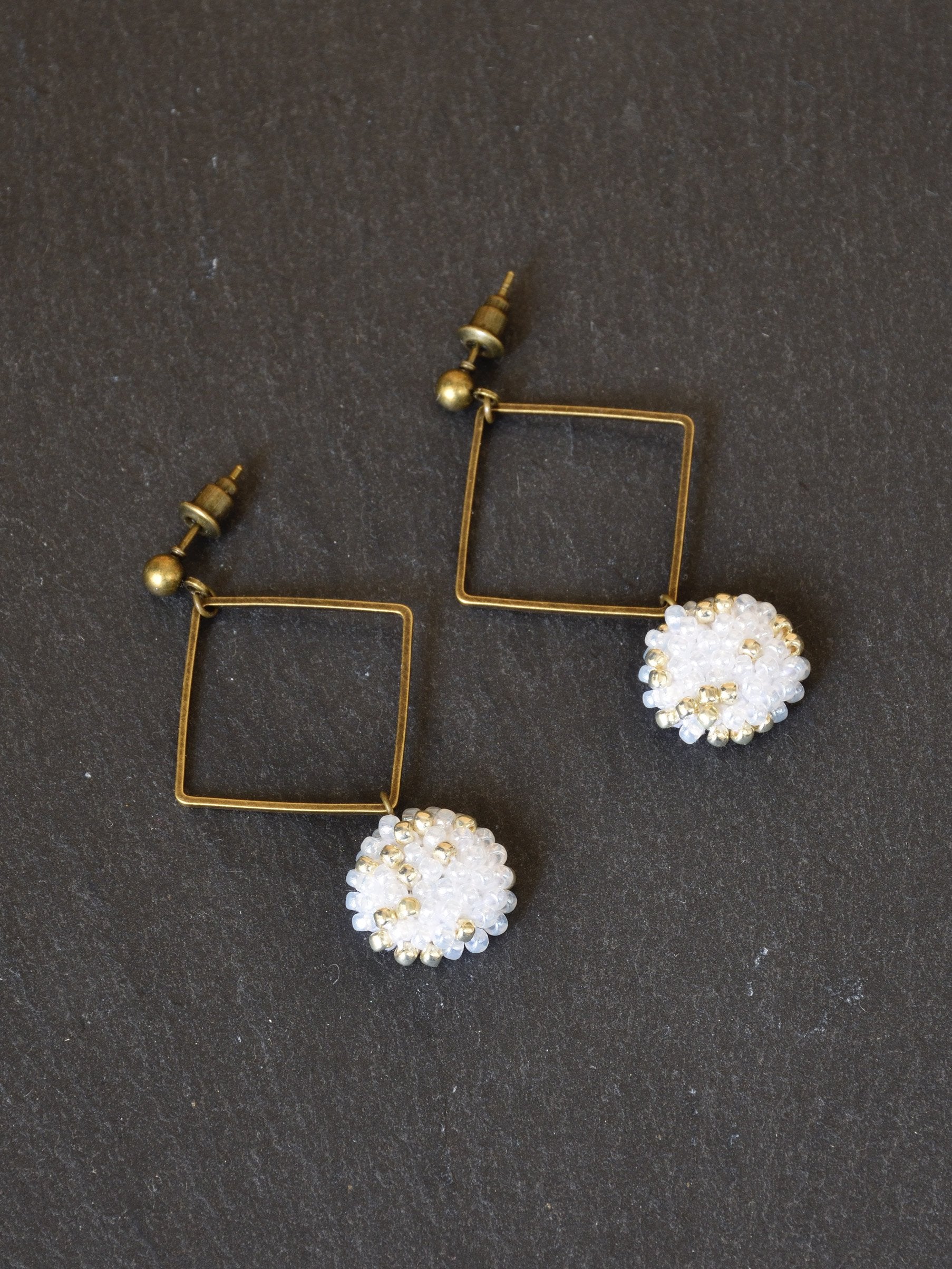 Merida Square Dangle Hoop Earrings Top