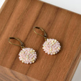 Beads Star Dust Delica Drops Earrings in Purple Top