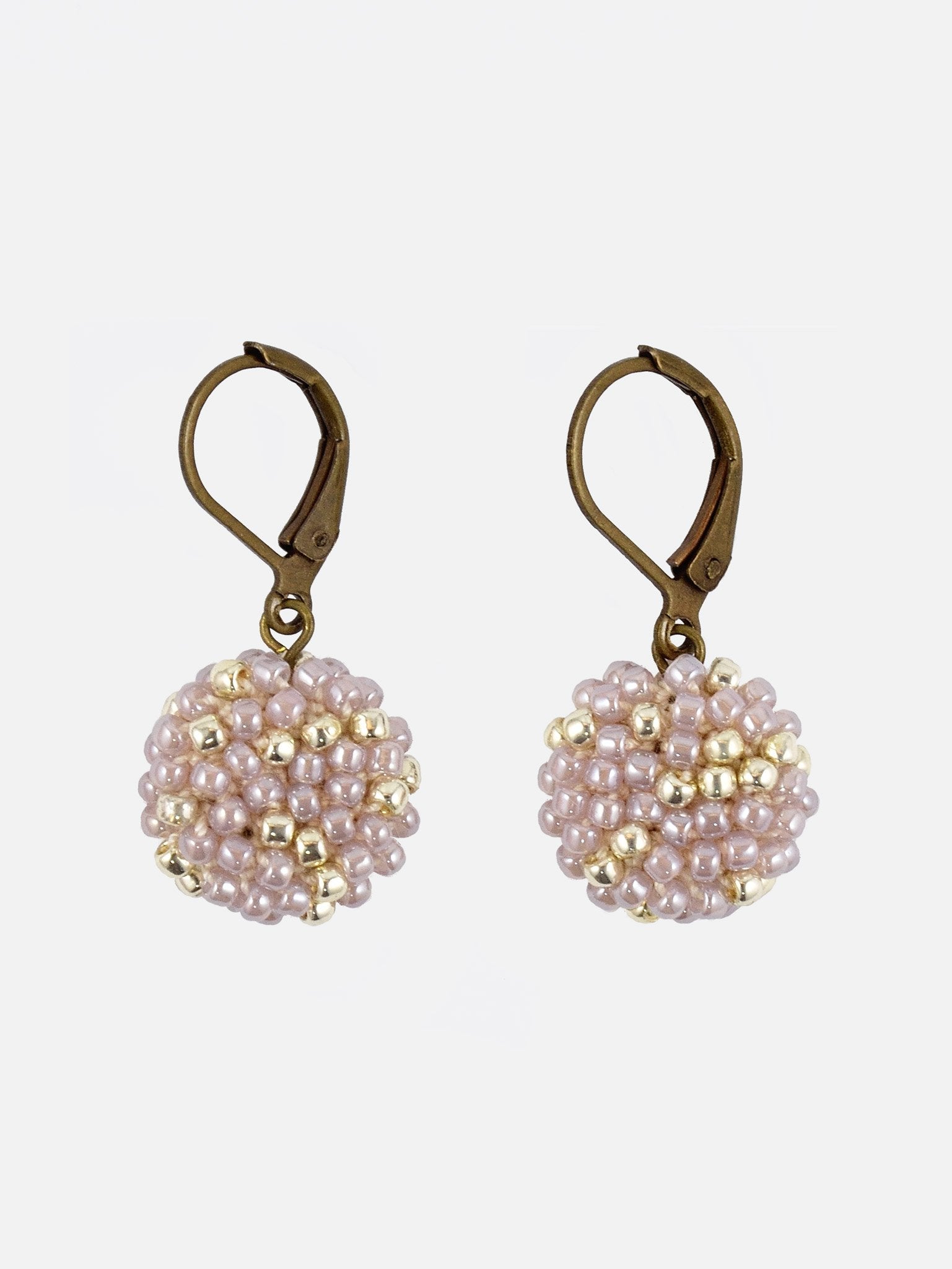 Beads Star Dust Delica Drops Earrings in Purple Primary