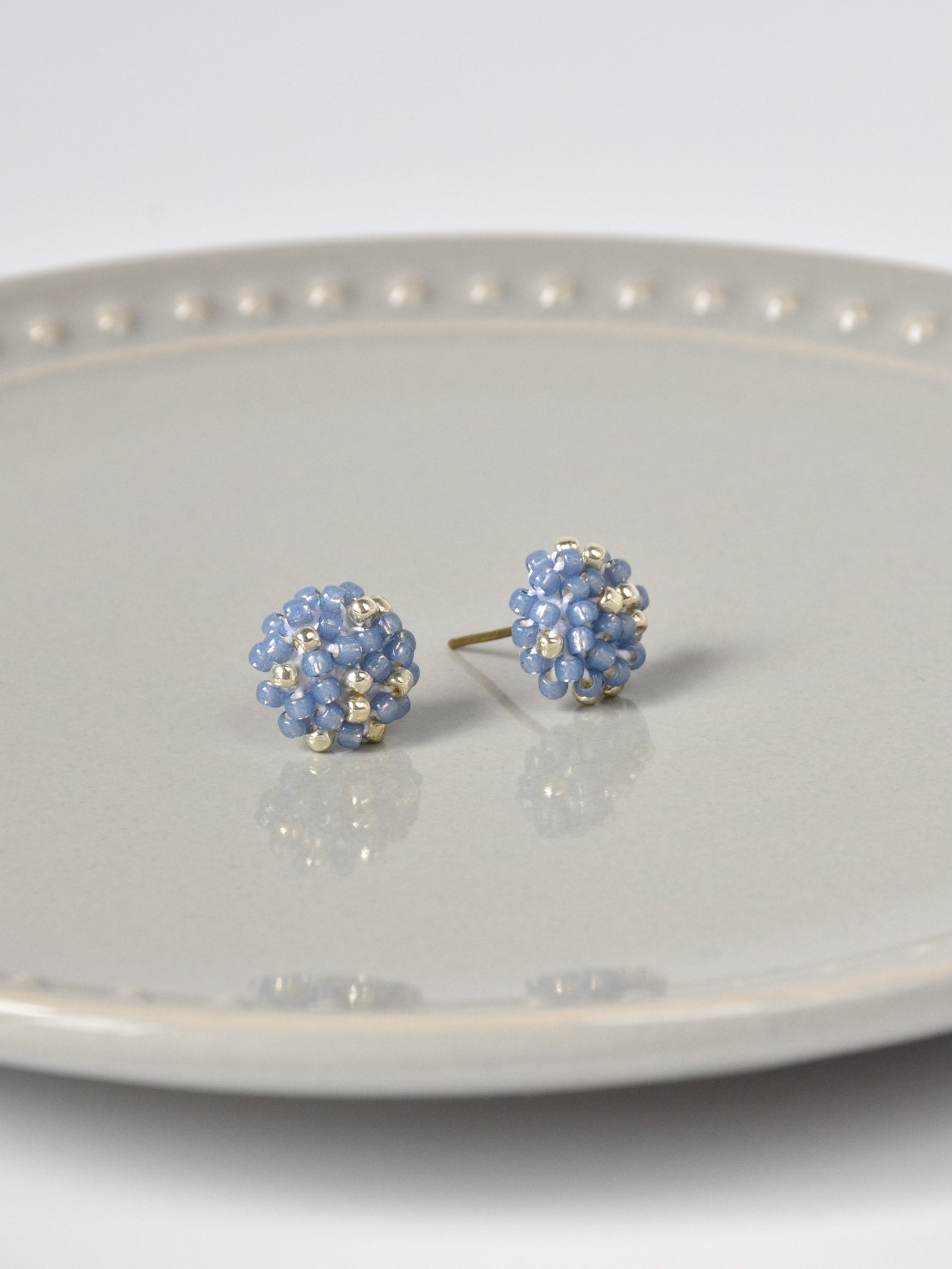 Star Dust Petite Studs in Blue Right