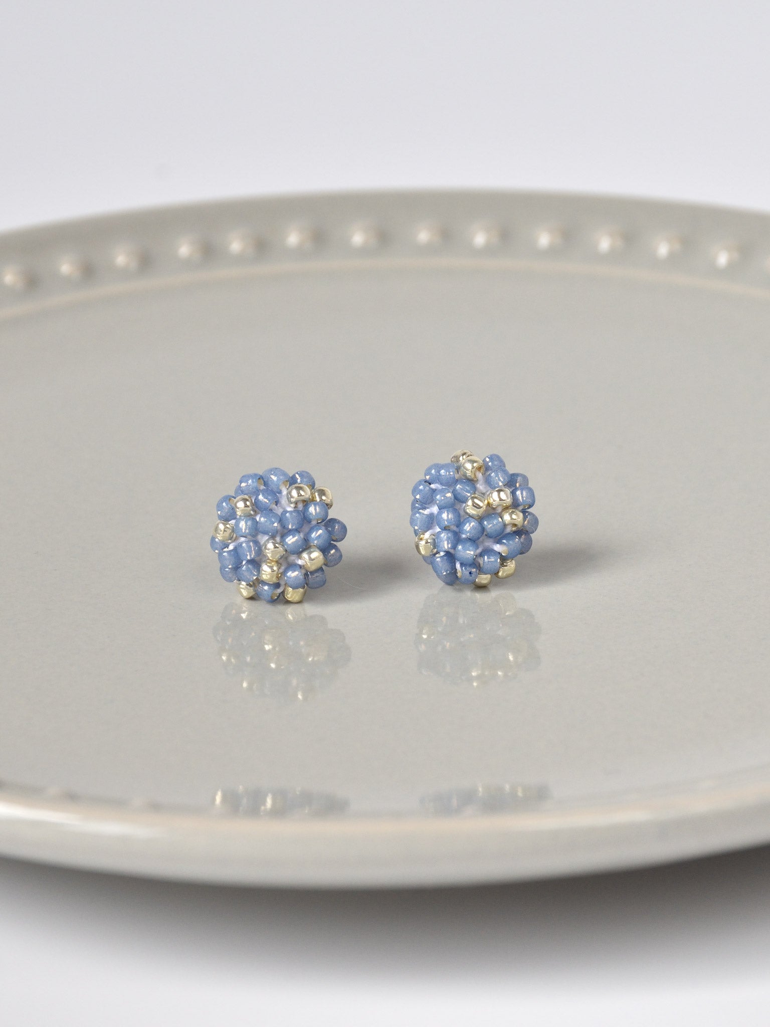Star Dust Petite Studs in Blue Front