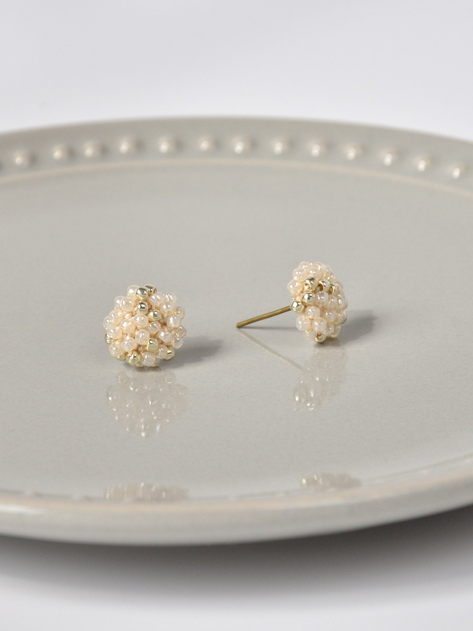 Star Dust Petite Studs in Ivory Right