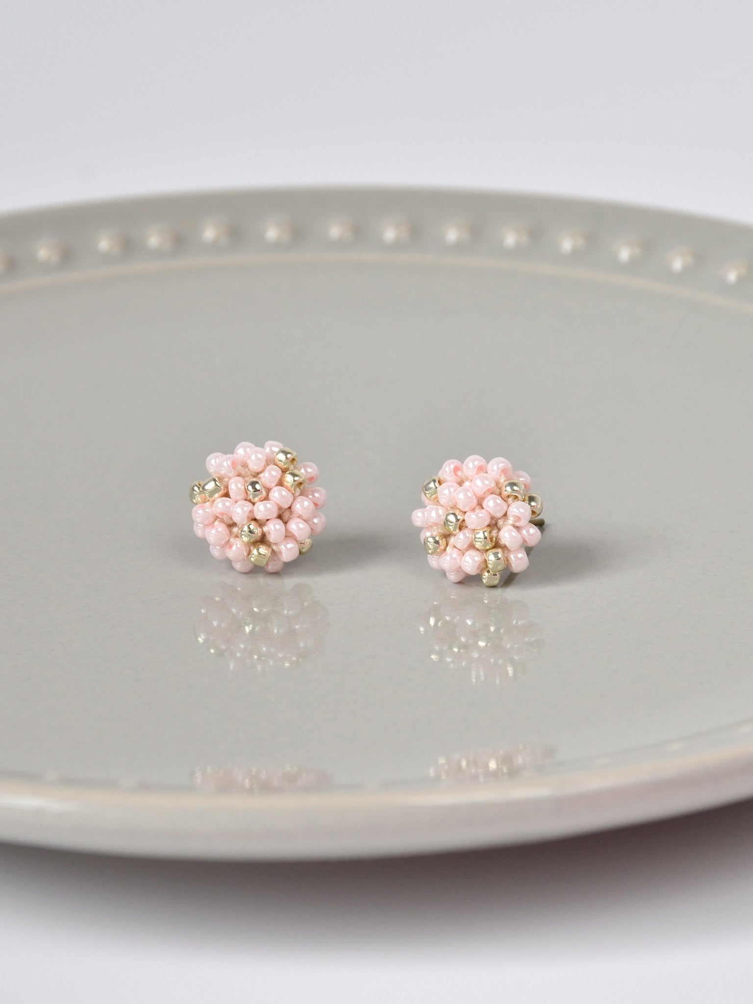 Star Dust Petite Studs in Pink Front