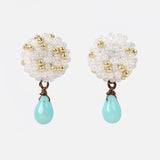 Glass Shizuku Tear Drop Earrings in Blue Primary