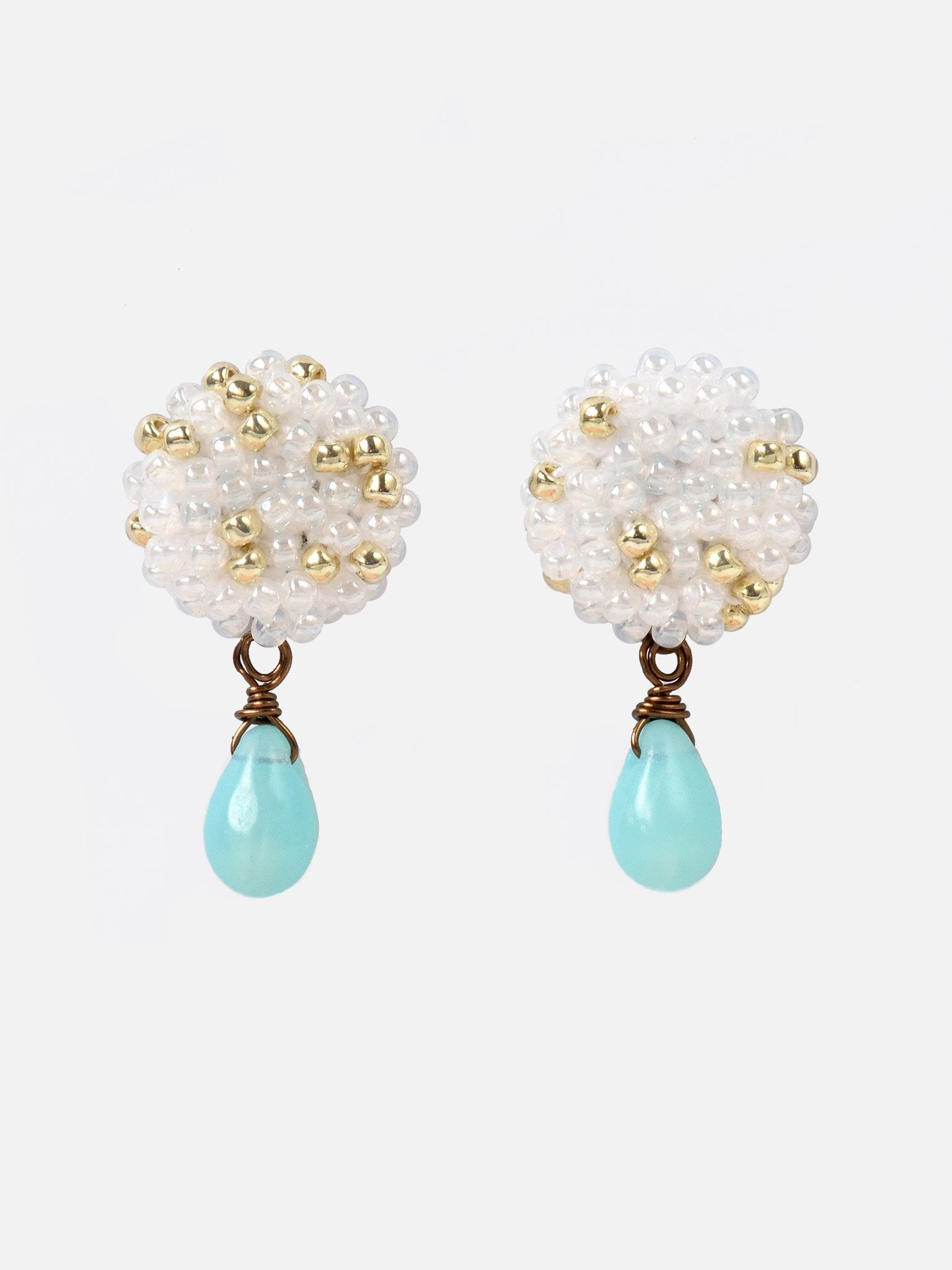 Glass Shizuku Tear Drop Earrings in Blue Primary