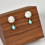 Turquoise Shizuku Tear Drop Earrings Right