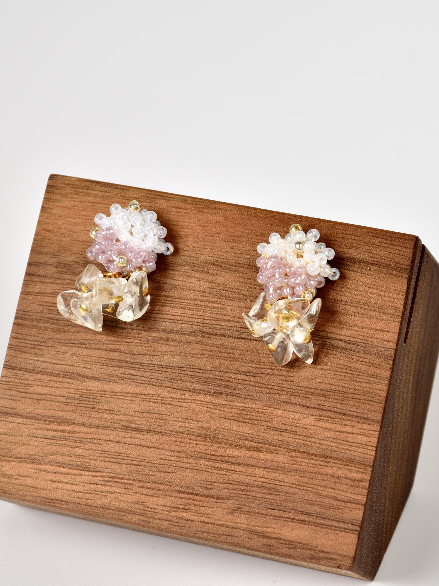 Sereia Duo Quartz Drop Earrings in Purple Front
