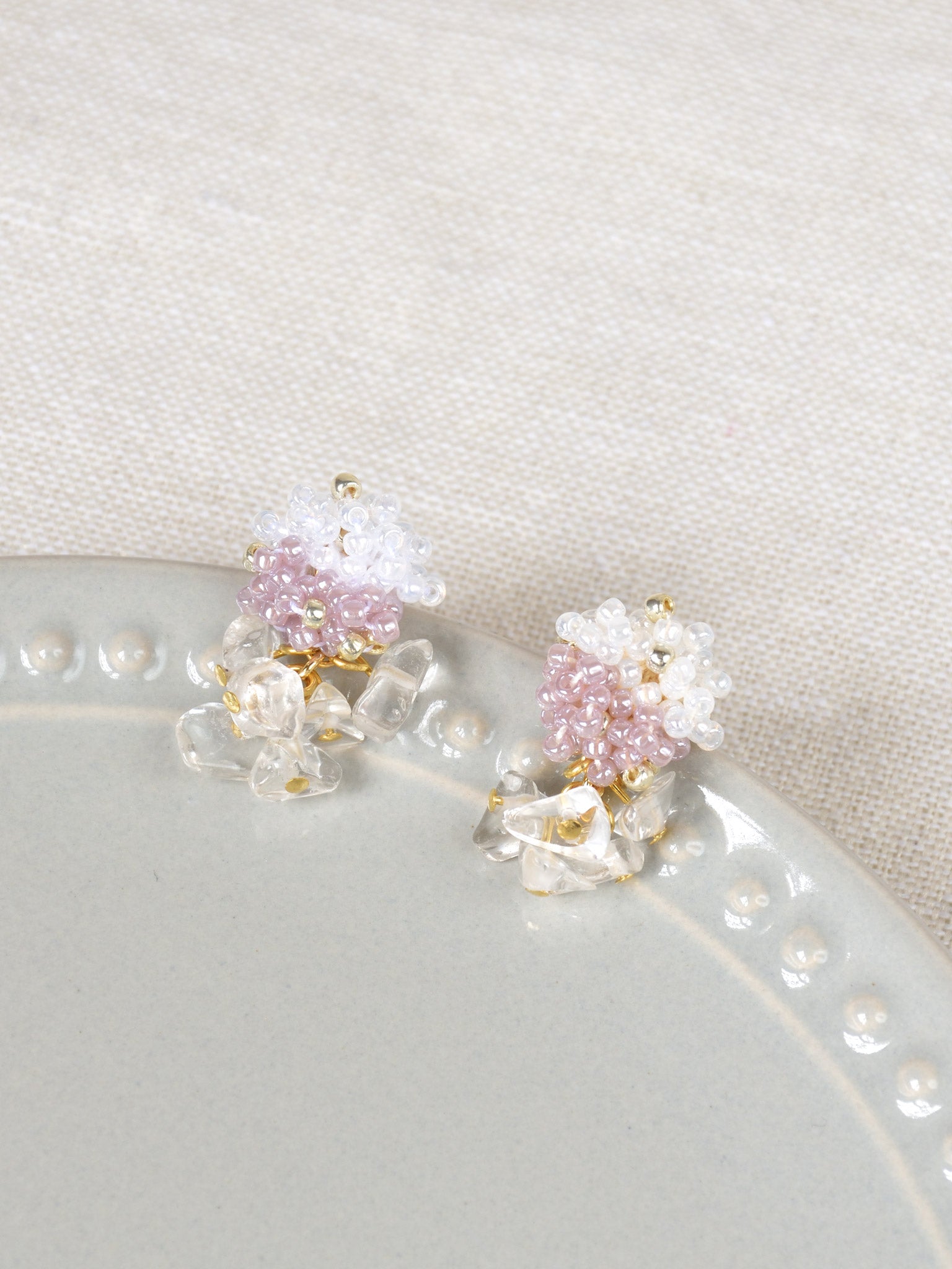 Sereia Duo Quartz Drop Earrings in Purple Top 1