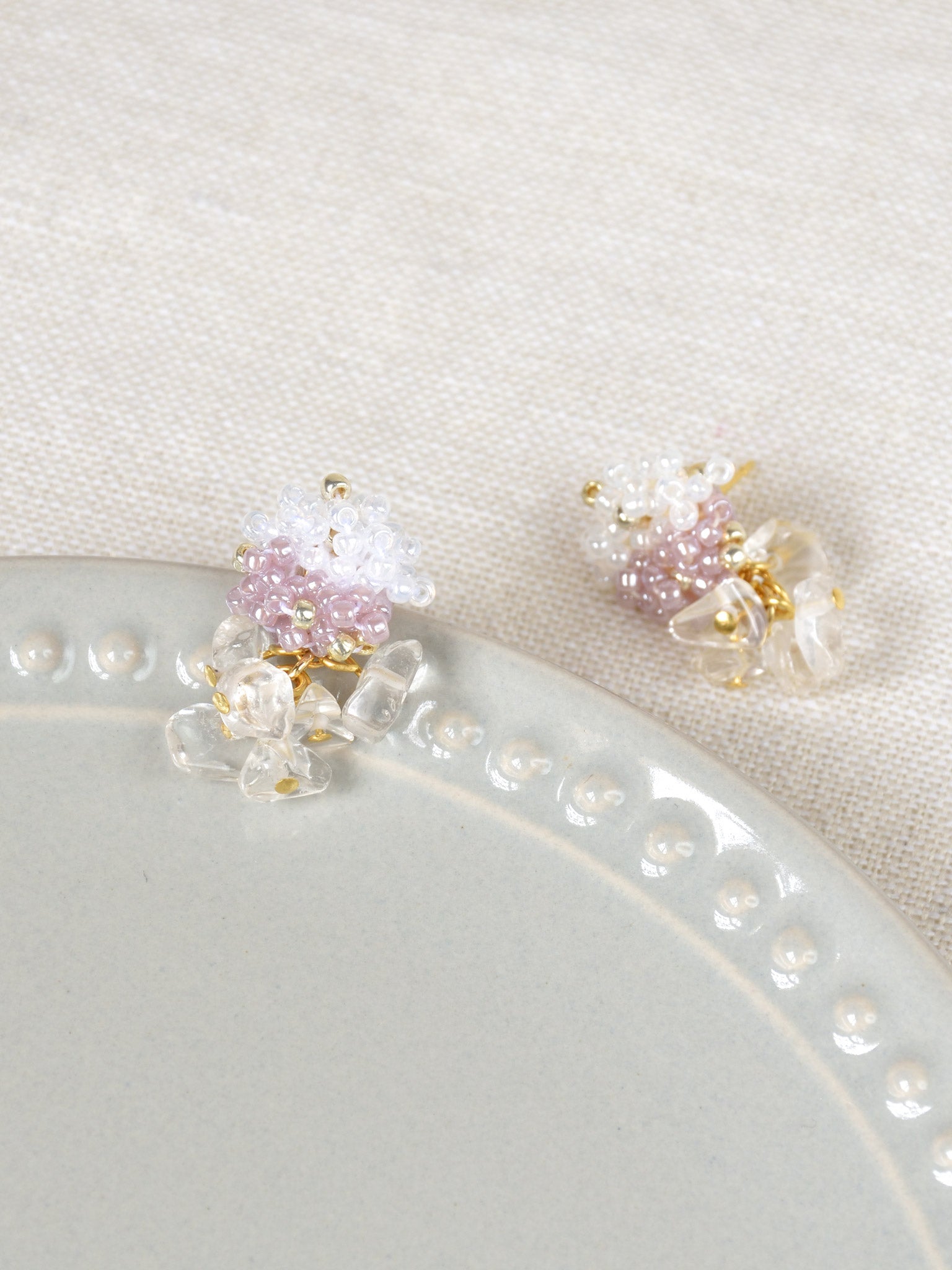 Sereia Duo Quartz Drop Earrings in Purple Top 2