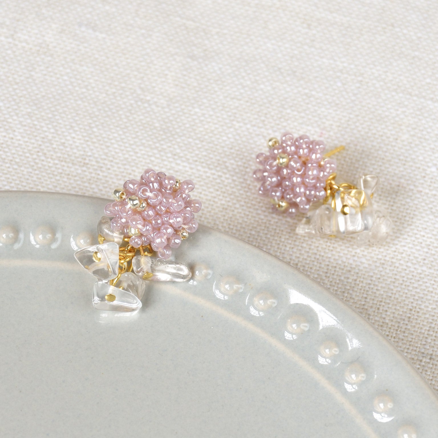 Sereia Quartz Clusters Drop Earrings in Purple Top 2