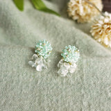 Sereia Quartz Earrings in Mint Green Front