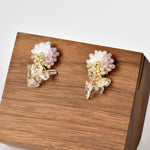 Sereia Trio Quartz Clusters Earrings in Purple Front
