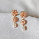 Soleil Dangle Earrings in Champagne Pink Front