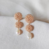 Soleil Dangle Earrings in Champagne Pink Front
