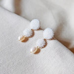Soleil Dangle Earrings in White Side