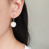 Star Dust Pendant Earrings in White Model