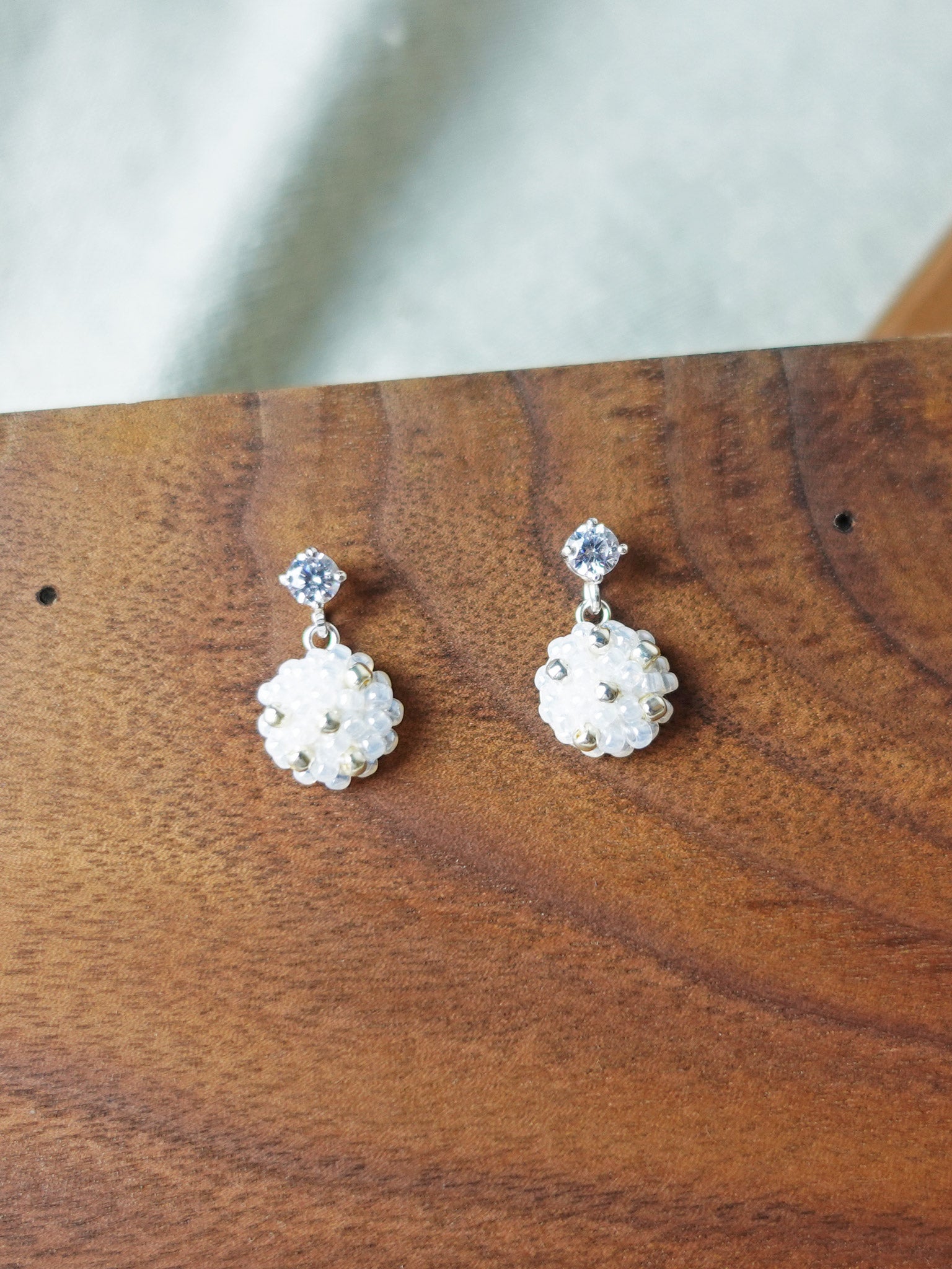 Star Dust Petite CZ Drop Earrings Front