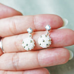 Star Dust Petite CZ Drop Earrings Hand