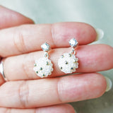 Star Dust Petite CZ Drop Earrings Hand