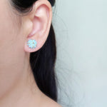 Star Dust Petite Earrings in Blue Model
